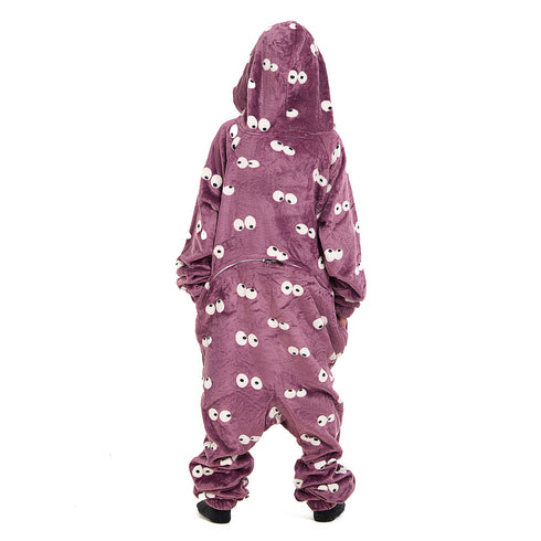 Snuggs Kids Blanket Onesie Mauve Eyes